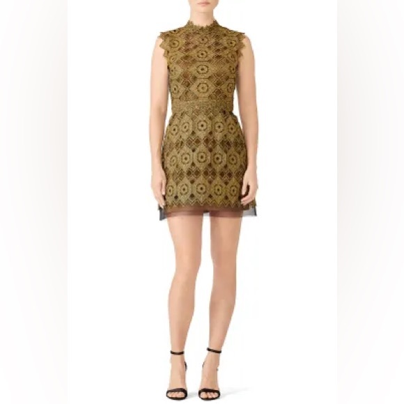 Catherine Deane Gold Lace Kate‎ Dress - US Size 12 - Picture 2 of 8